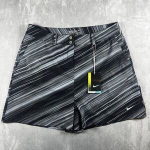 NWT Nike Golf Womens Tour Performance Dri-FIT Skirt Black Grey Striped